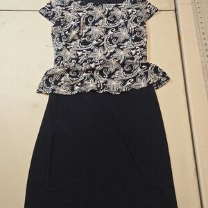 Sami & Jo Dark Blue and White Patterned Dress